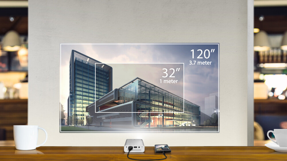 Projektor ASUS ZENBEAM E1 - rzut