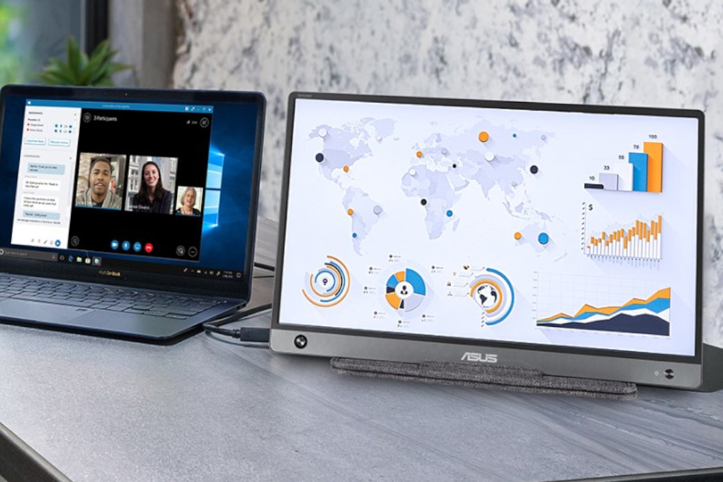 Monitor ASUS ZenScreen Go MB16AP 15.6 cali 1920x1080px IPS przenośny mobilny uniwersalny windows okablowanie wyposażenie lekoość szegóły
