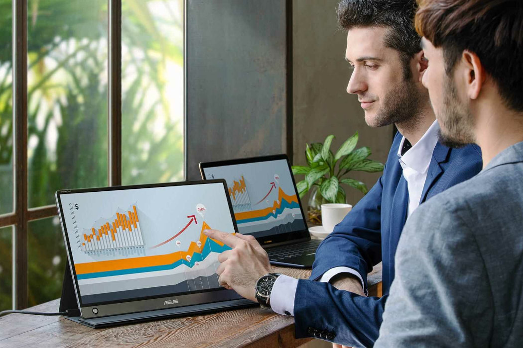 Monitor ASUS ZenScreen Touch MB16AMT 15.6 cali 1920x1080px IPS przenośny mobilny uniwersalny windows okablowanie wyposażenie lekoość szegóły