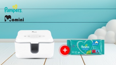 Kup podgrzewacz MOMINI w promocji i zyskaj opakowanie chusteczek w prezencie
