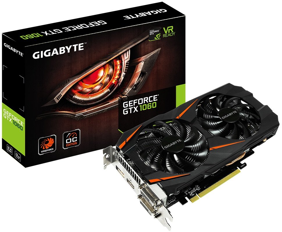 GIGABYTE GeForce GTX 1060 WINDFORCE OC 3G (GV-N1060WF2OC-3GD