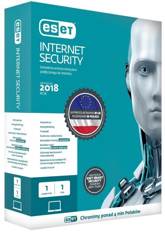 Antywirus ESET Internet Security 1 URZĄDZENIE 2 LATA Kod aktywacyjny