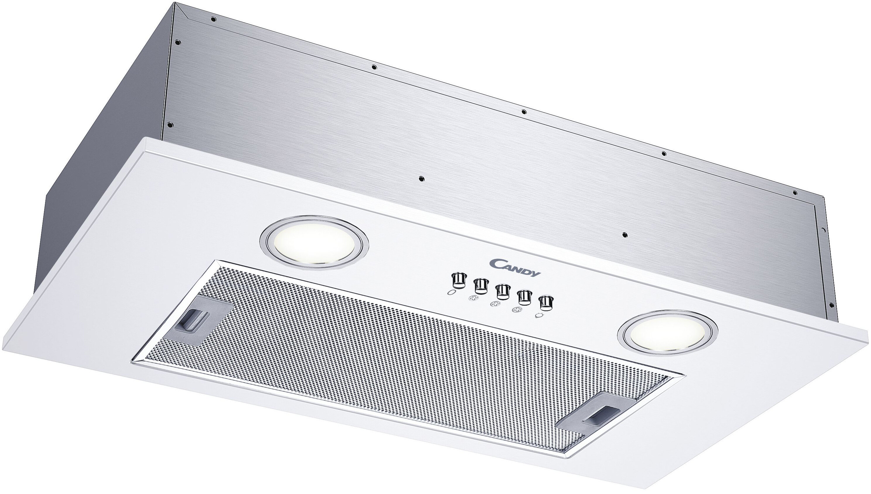 Candy Dunstabzugshaube CBG625/1X – 52 Cm, 207 M³/h, LED, 3 Stufen, Inkl. Kohlefilter, Abluft/Umluft, Silber