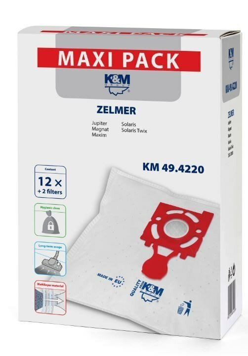 K&M KM 49.4220 (12 sztuk) Worek do odkurzacza - niskie ceny i