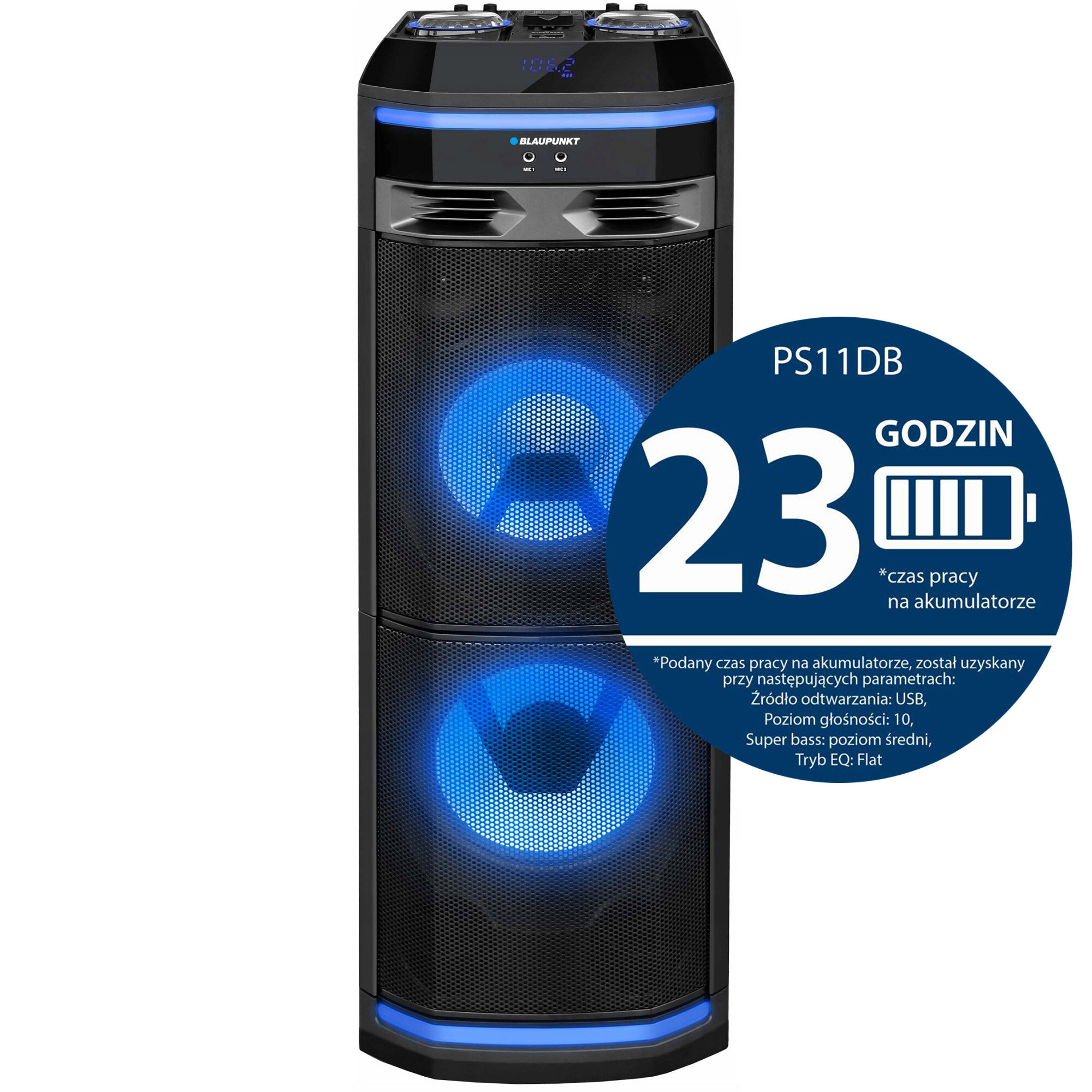 「1B ブロッター」CBD,CBP,1CP,1D,1S,MDS,CHAKRA, System audio z Bluetooth i funkcją karaoke PS11DB - Blaupunkt