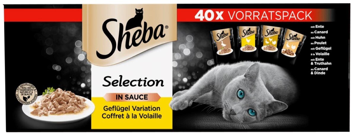 Karma dla kota Sheba Selection Drobiowe Smaki 40 x 85g