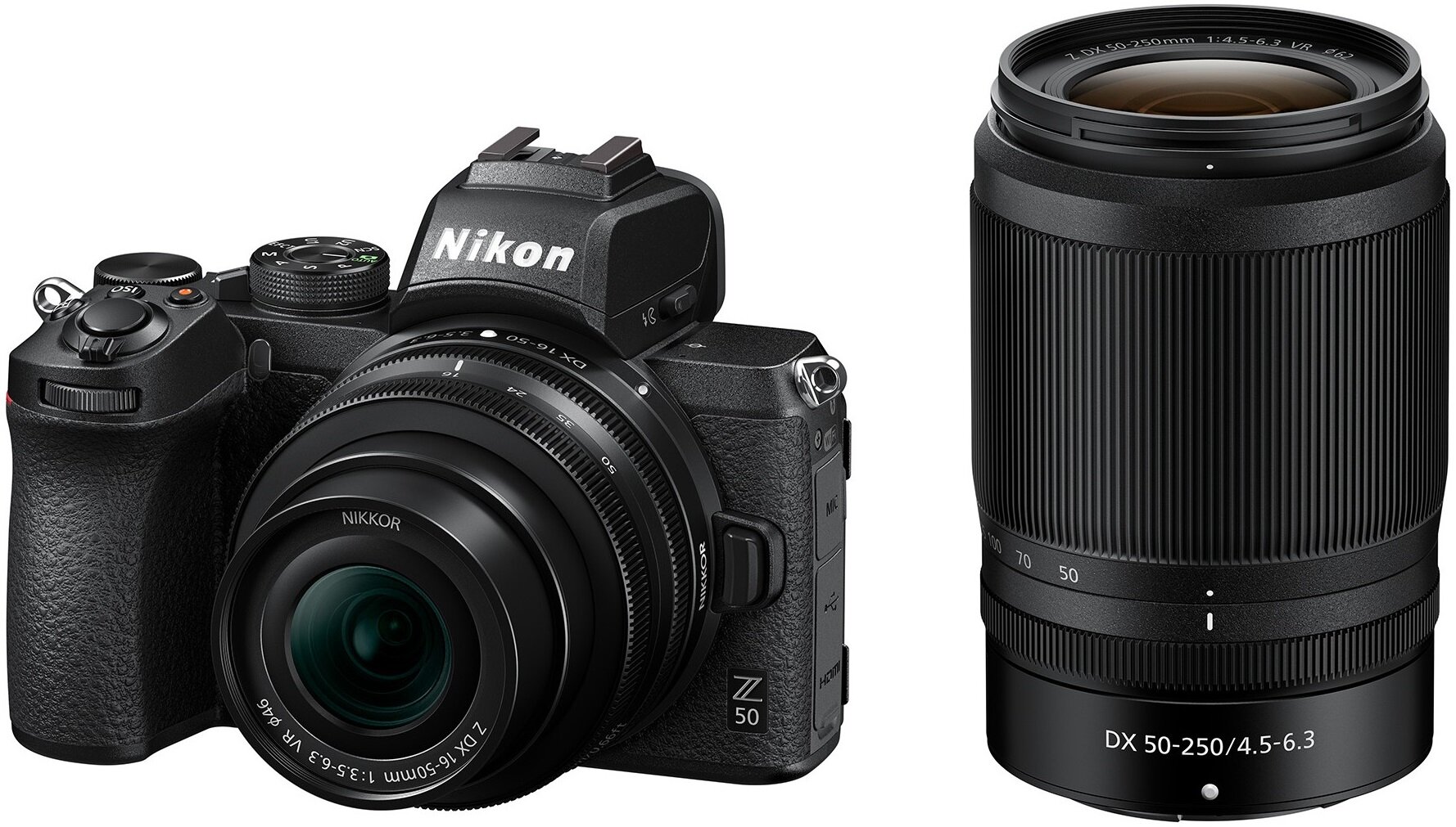 Aparat Nikon Z50 + 16-50 mm f/3,5-6,3 VR DX + 50-250 mm f/4,5-6,3 VR DX