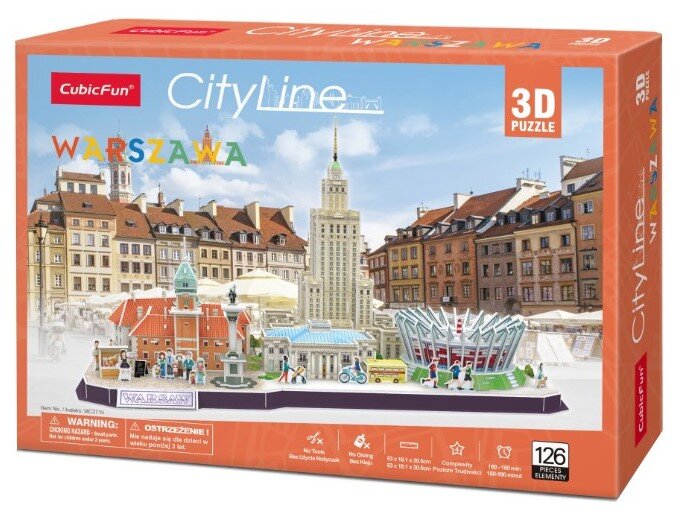 CUBIC FUN City Line Warszawa MC271H (126 elementów) Puzzle 3D