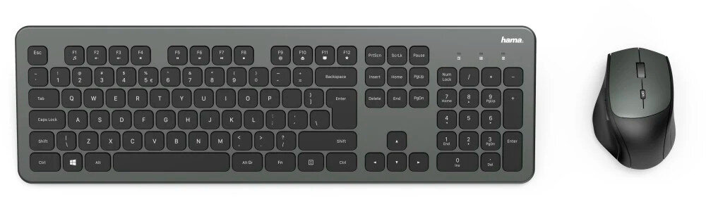 HAMA Tastiera KC-700 Cablata USB – Layout Tedesco QWERTZ – Tasti Piatti A Forbice – Cavo 180 Cm (Antracite/Nero)