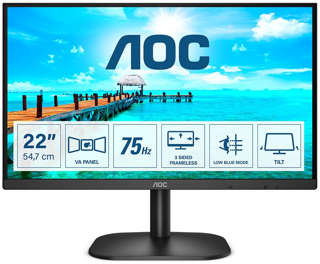 Monitor AOC 22B2DA 21.5" 1920x1080px 4 ms