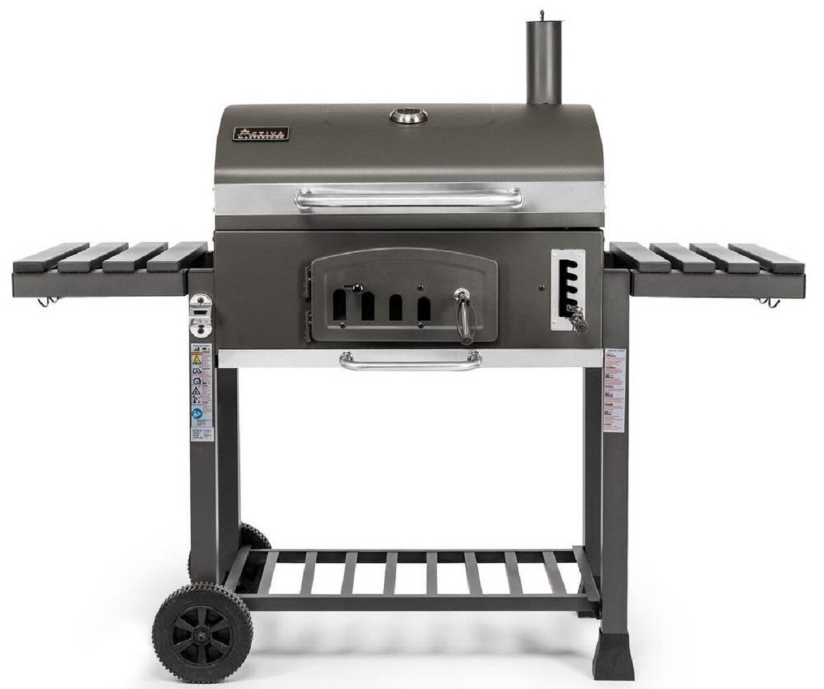 ACTIVA Grill gietijzeren grillwagen Angular, zwart, houtskoolgrill, 103 x 64,5 x 104 cm - barbecue grillwagen ACTIVA Grill gietijzeren grillwagen Angular, zwart, houtskoolgrill, 103 x 64,5 x 104 cm - barbecue grillwagen