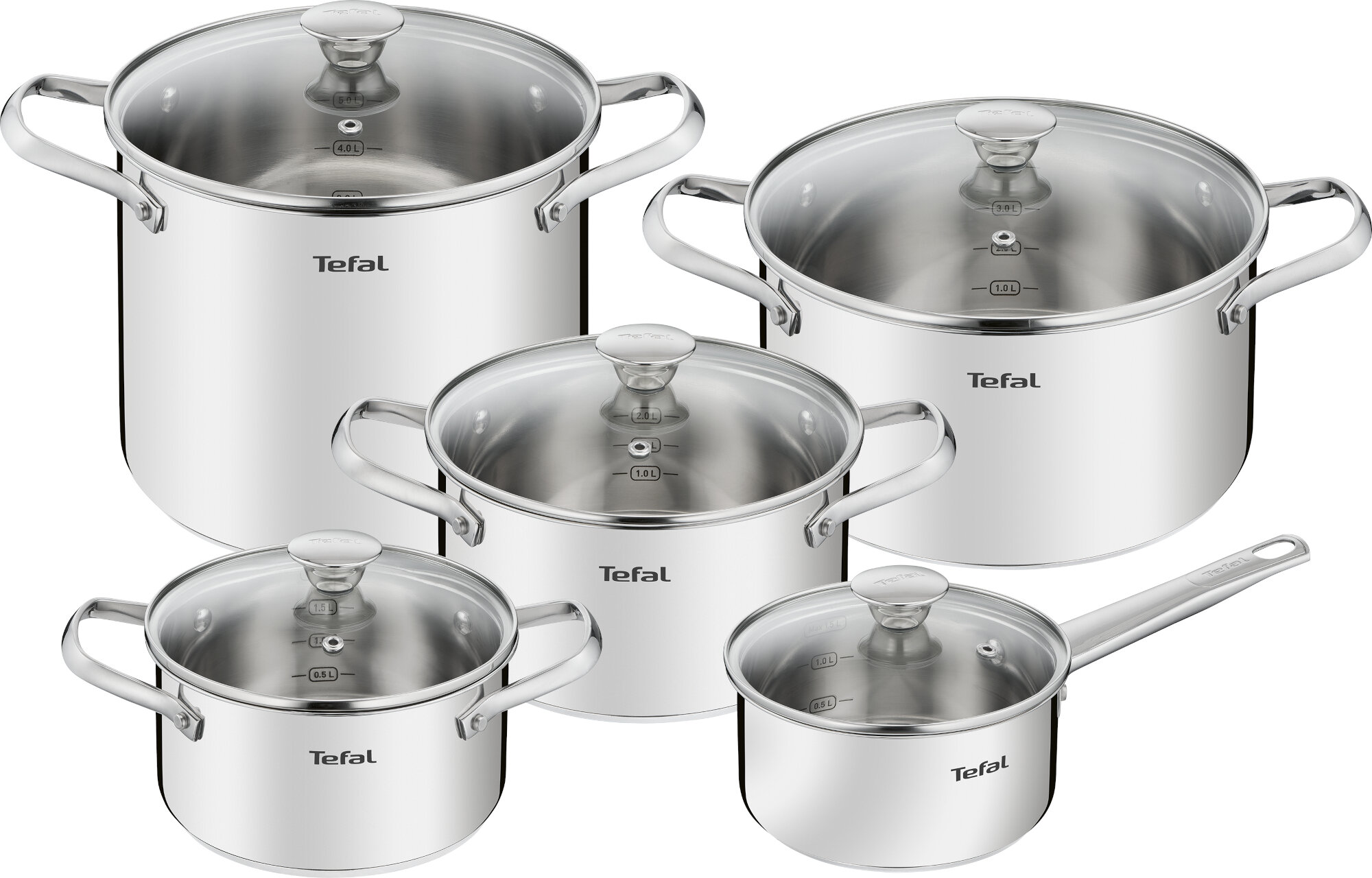 TEFAL Cook Eat B921SA55 (10 elementów) Zestaw garnków - niskie