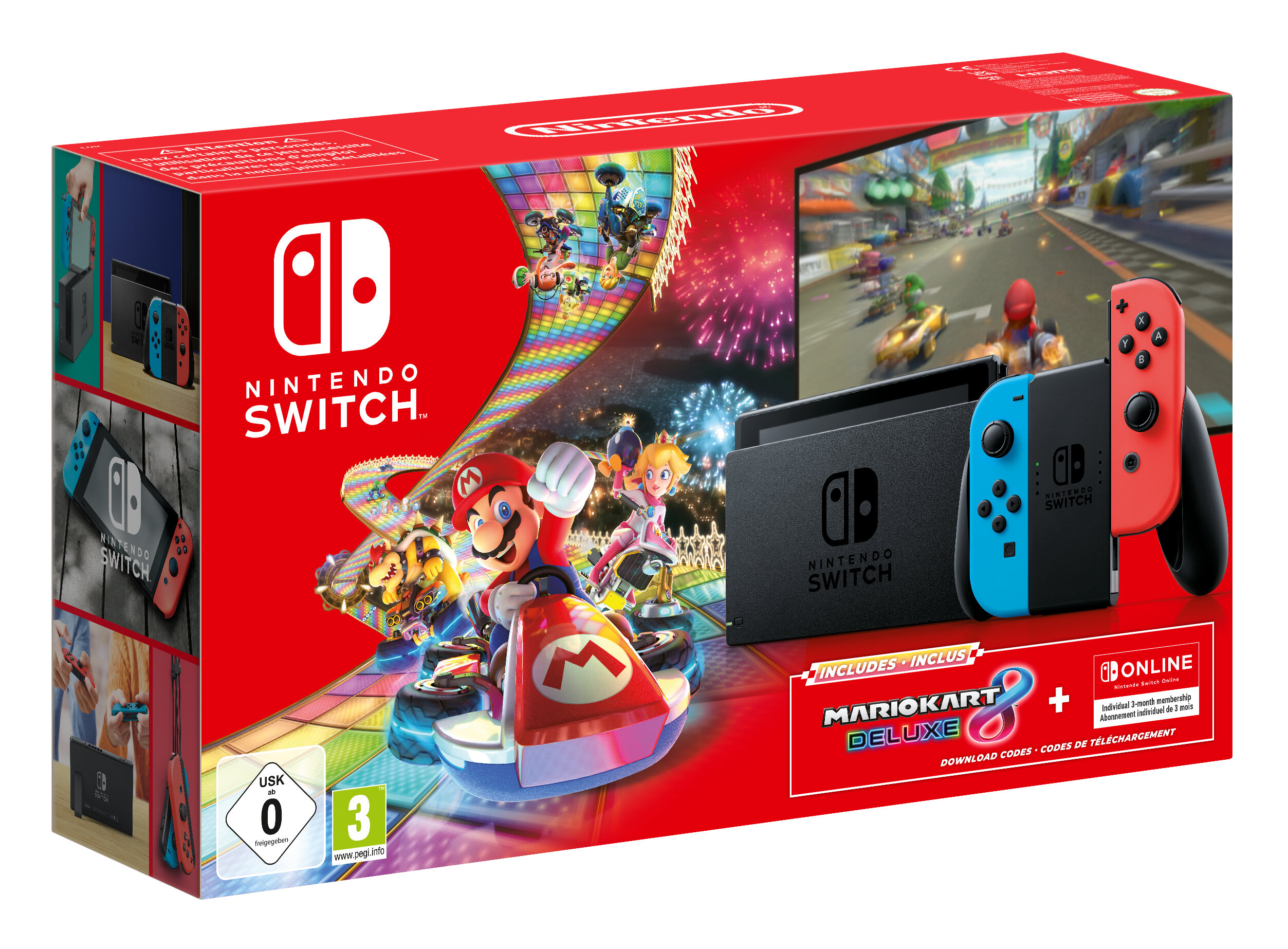 NINTENDO Switch + Mario Kart 8 Deluxe (kod do pobrania) + NS
