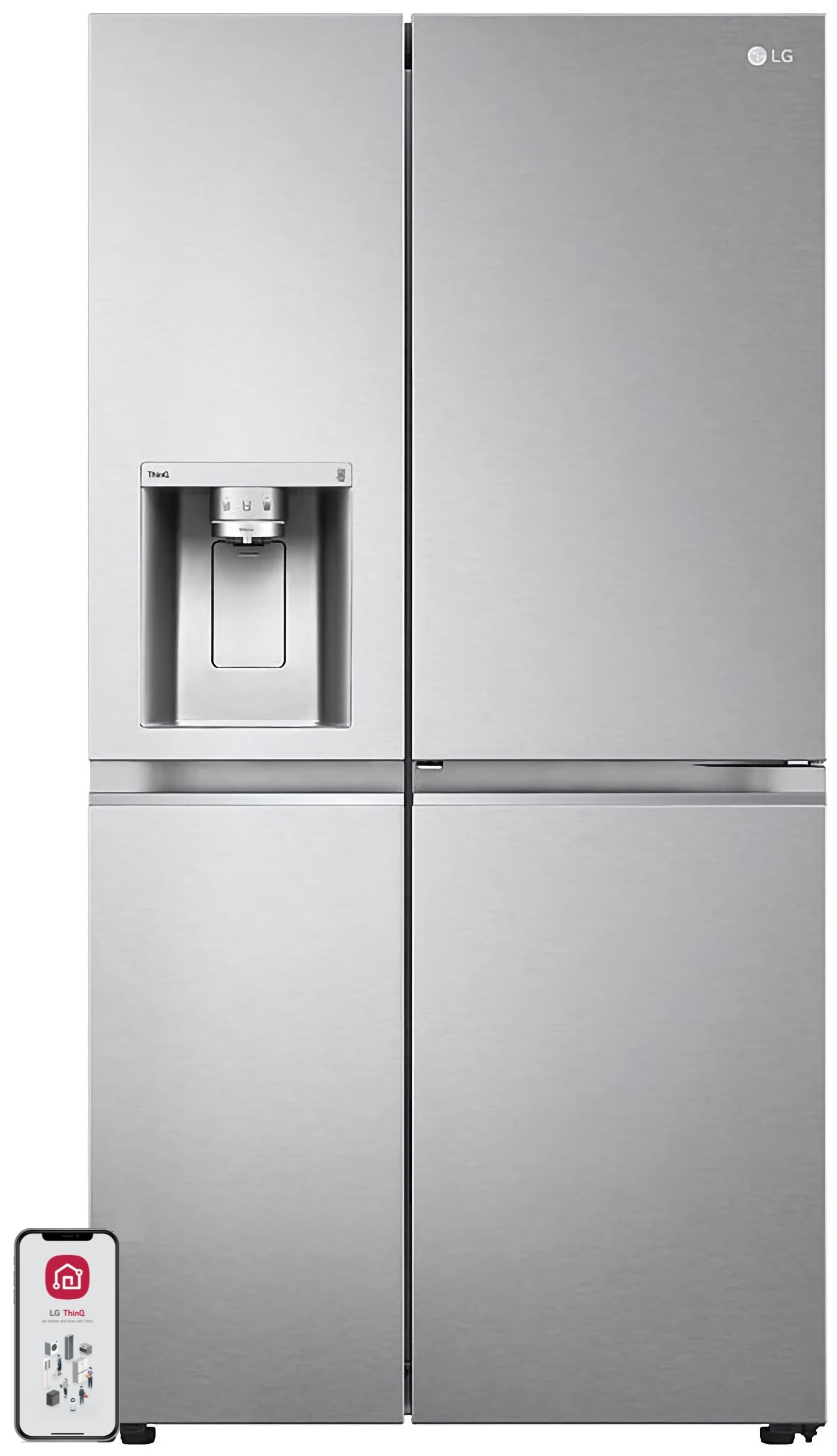 LG GSJV90PZAF Side by Side No frost 179cm Srebrna Podajnik wody