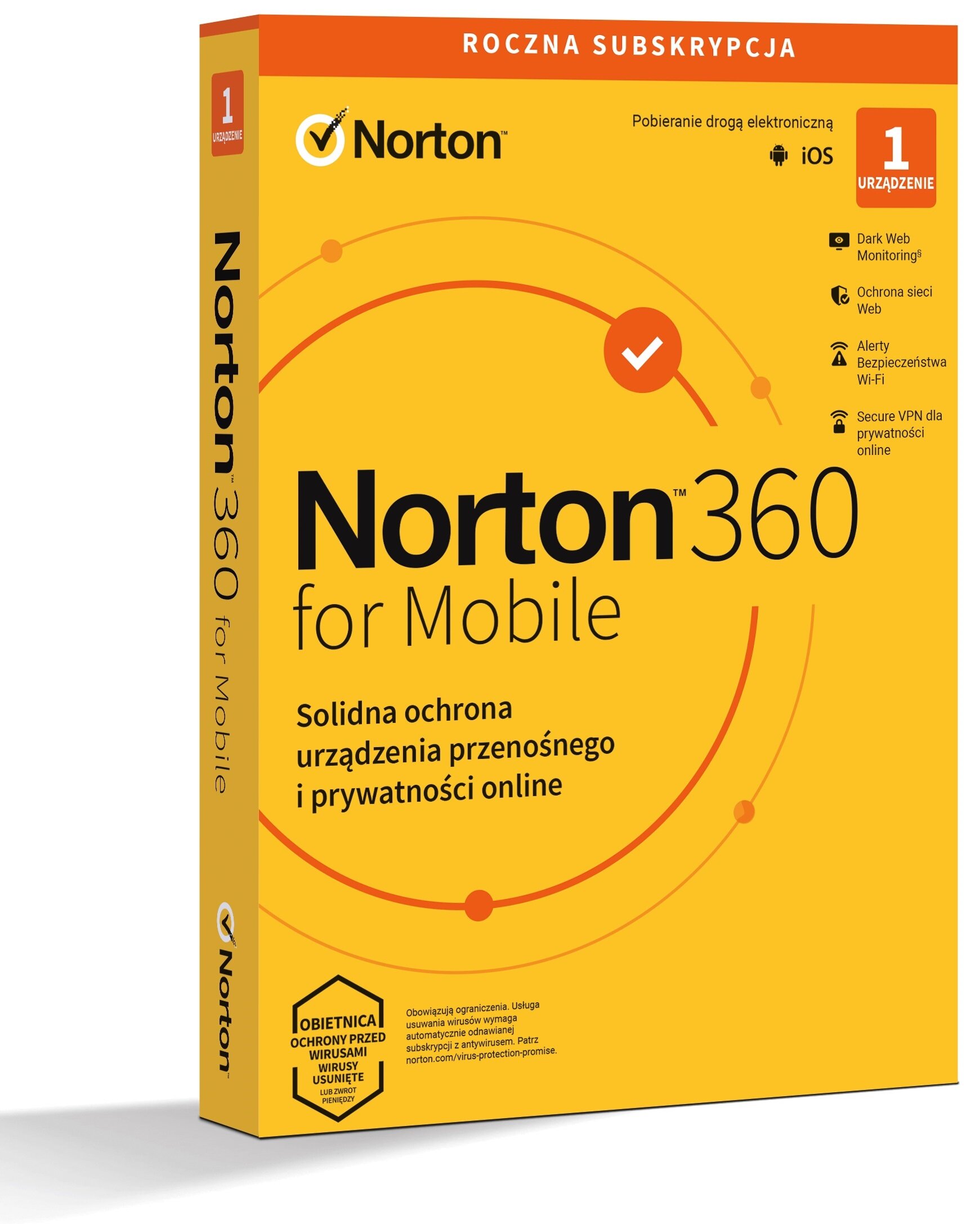 Antywirus NORTON 360 Mobile 1 URZĄDZENIE 1 ROK Kod aktywacyjny