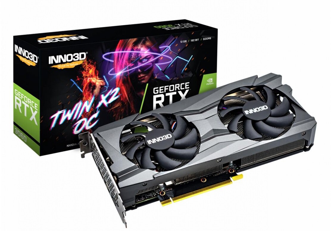 INNO3D GeForce RTX 3060 Twin X2 OC 12GB Karta graficzna - niskie