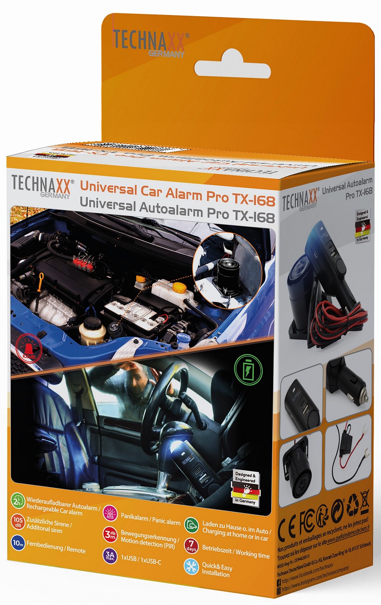 TECHNAXX Pro TX-168 Alarm samochodowy - niskie ceny i opinie w