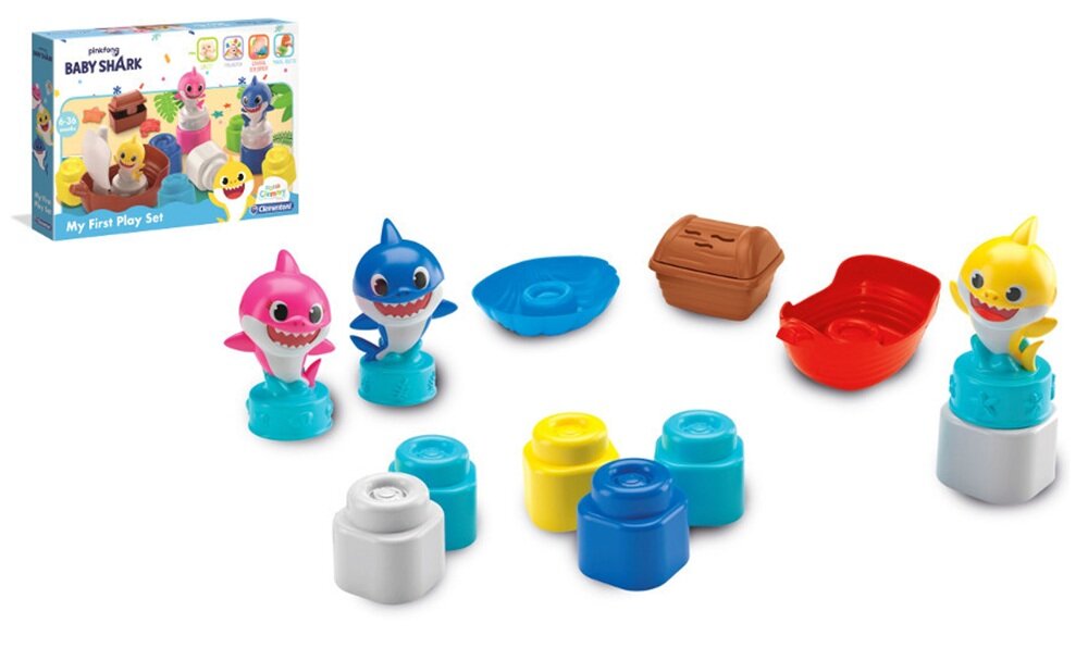 CLEMENTONI Soft Clemmy Baby Shark 17426 Klocki sensoryczne - niskie ...