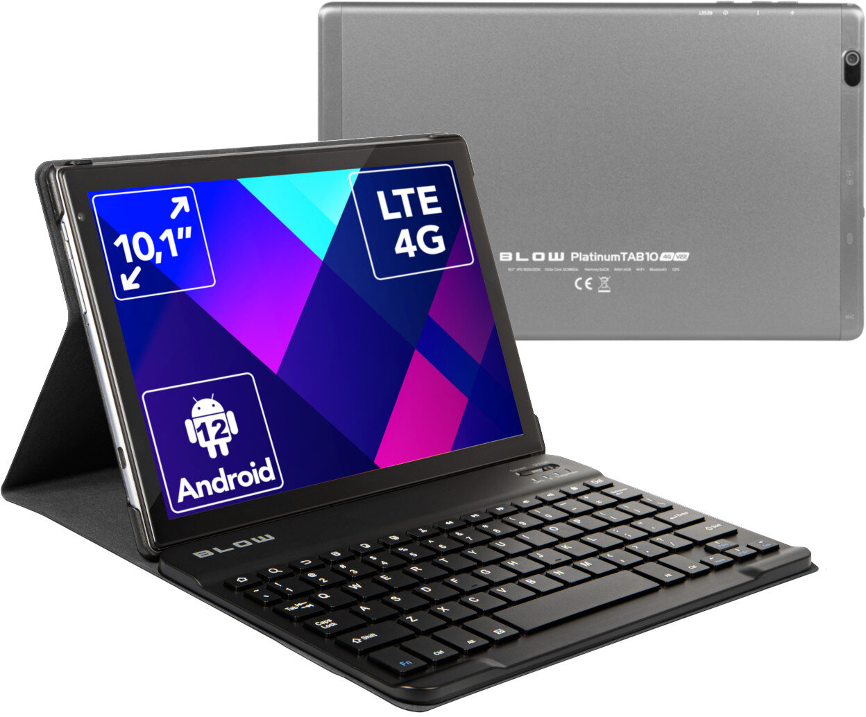 Tablet BLOW Platinum Tab V22 10.1" 4/64 GB LTE Wi-Fi Szary + Klawiatura