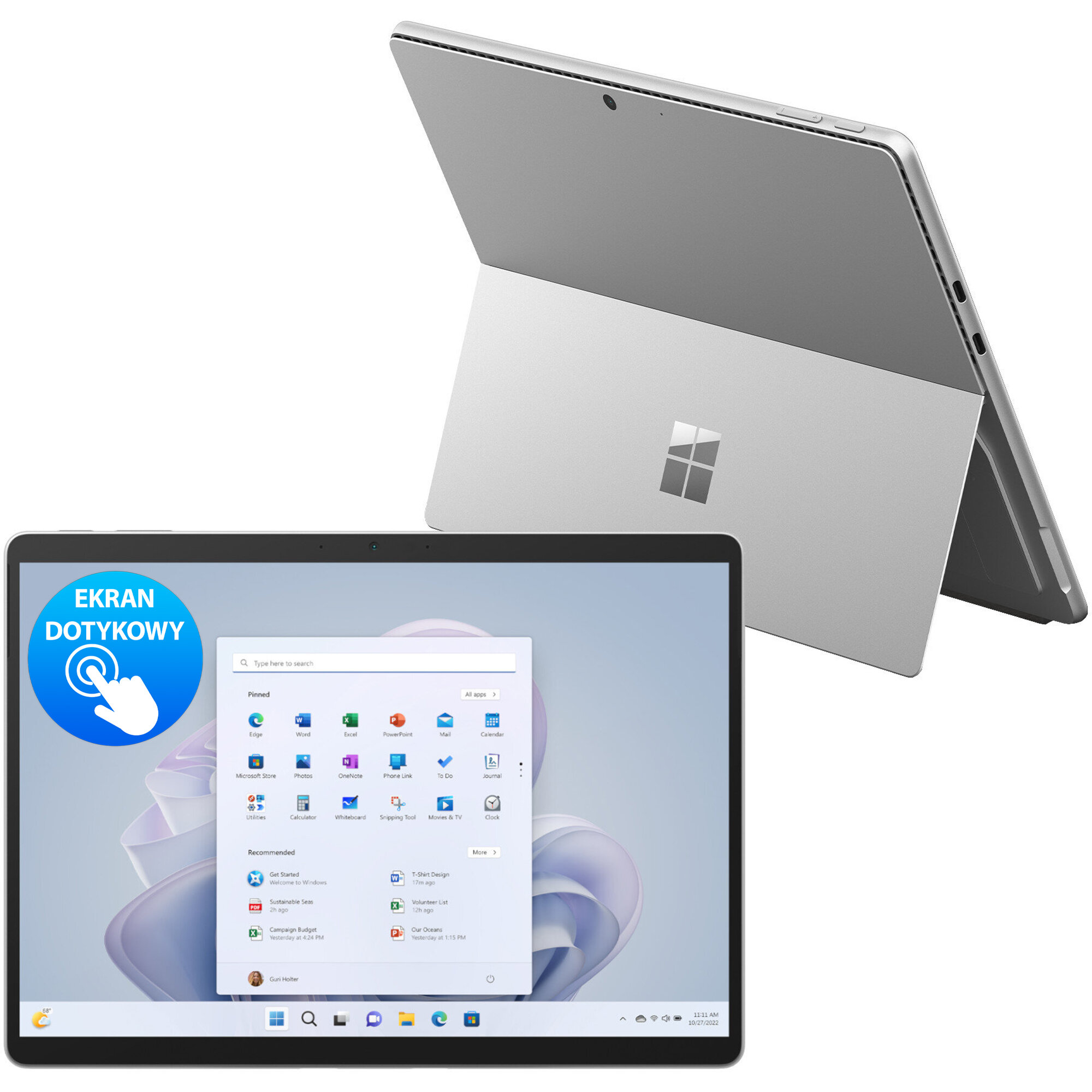 Laptop MICROSOFT Surface Pro 9 13" i5-1255U 16GB RAM 256GB SSD Windows 11 Home Platynowy