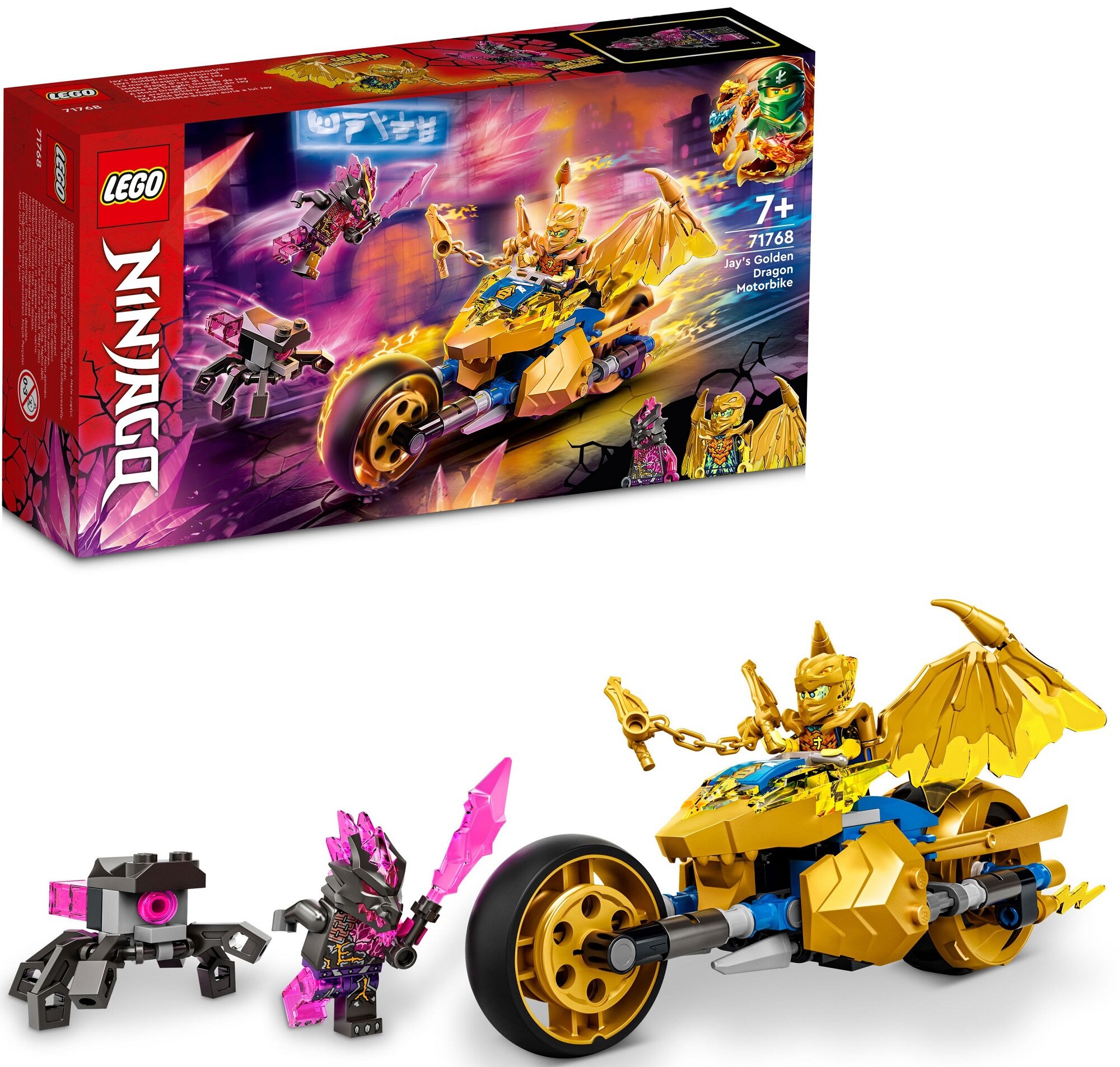 LEGO 71768 NINJAGO Złoty smoczy motocykl Jaya - niskie ceny i