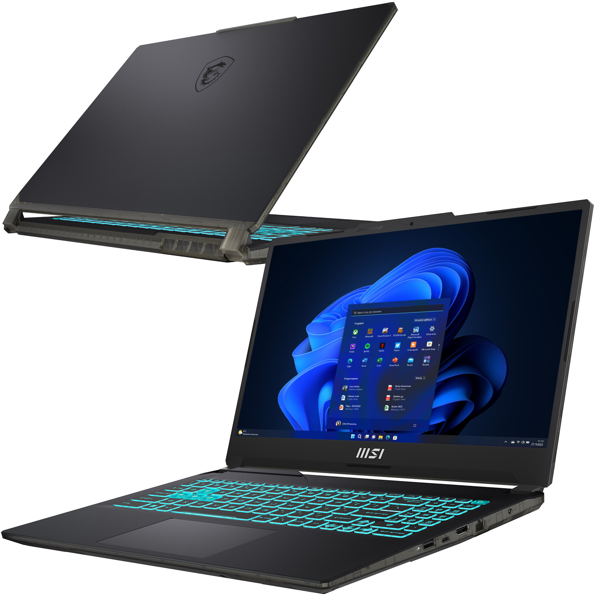 Laptop MSI Cyborg A12VE-057PL 15.6 IPS 144Hz i5-12450H 16GB RAM 512GB SSD GeForce RTX4050 Windows 11 Home