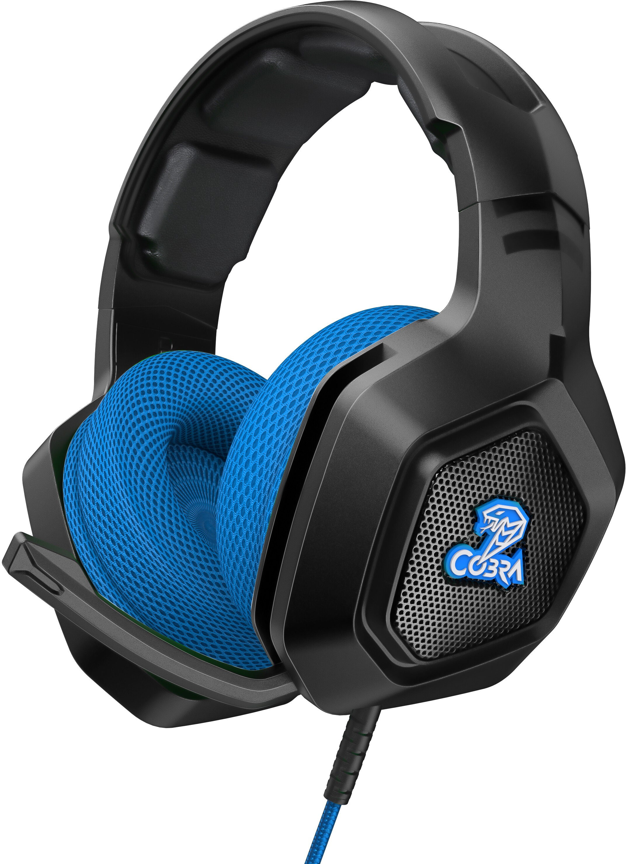 COBRA QSHPS400 Nauszne Czarno-niebieski Słuchawki - niskie ceny i