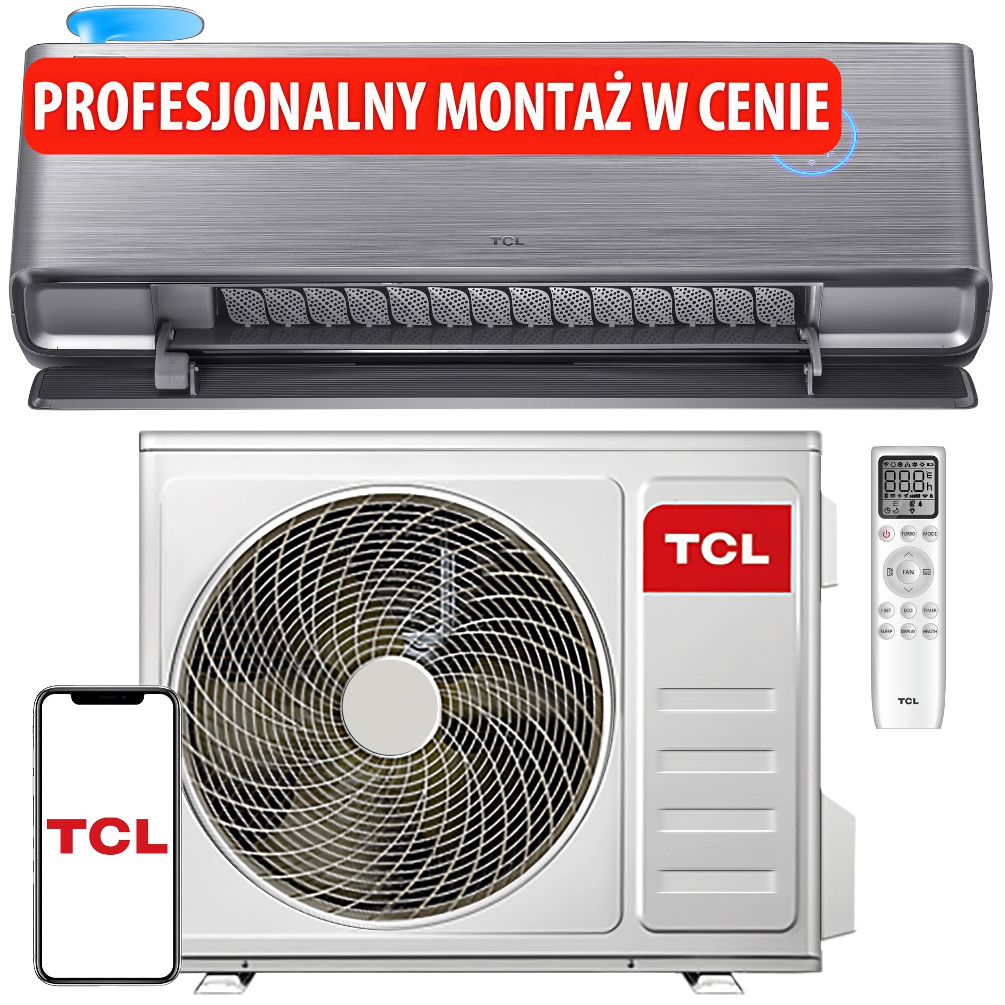 Klimatyzator split TCL FreshIn TAC-12CHSD FAI z usługą montażu