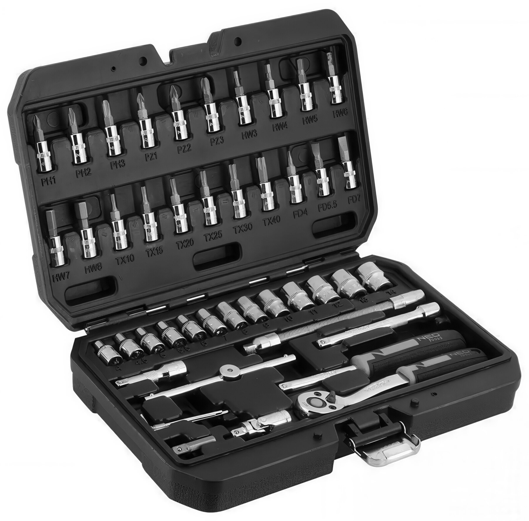 NEO TOOLS 10-004 (46 elementów) Klucze nasadowe - niskie ceny i