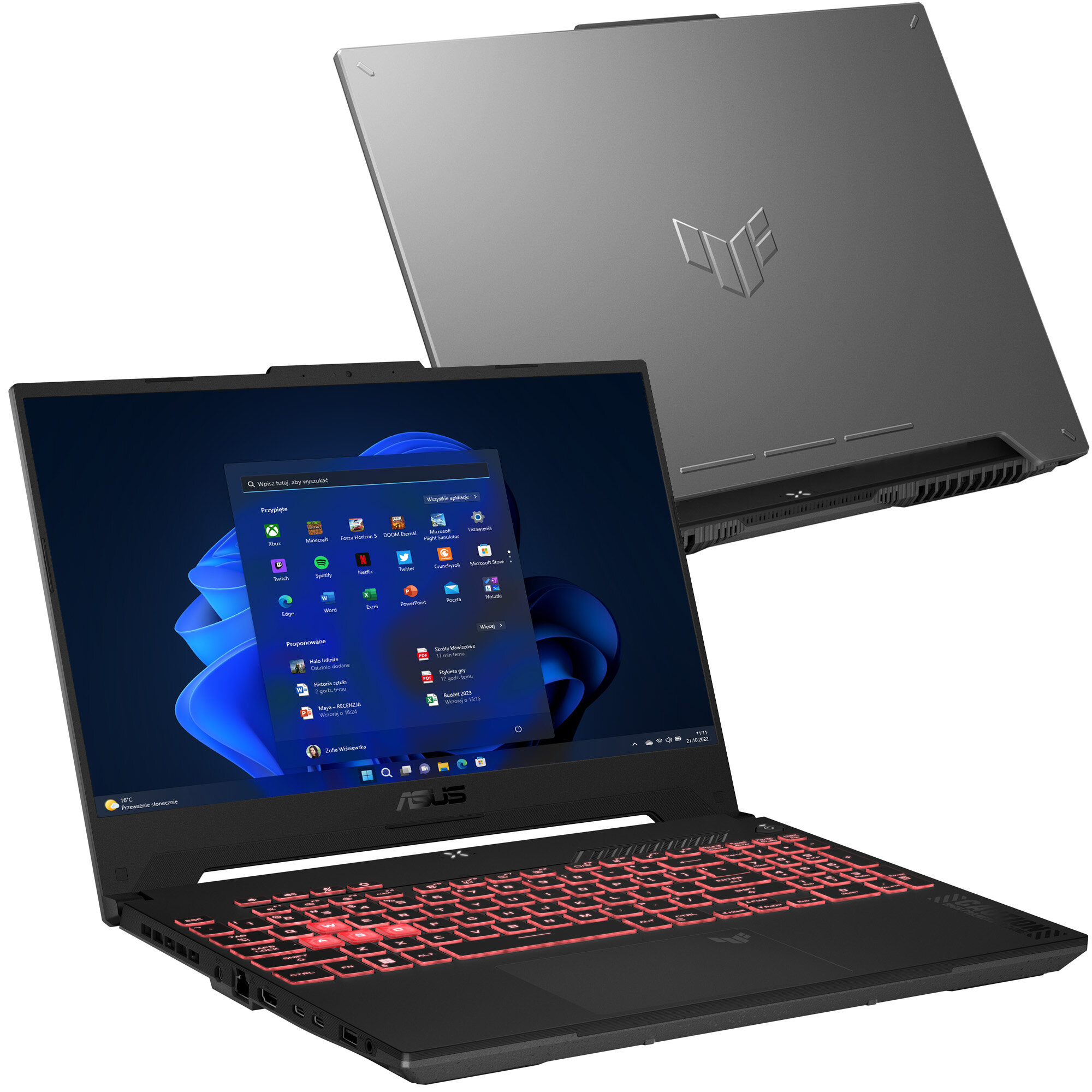 Laptop ASUS TUF Gaming A15 FA507XI-LP013W 15.6 IPS 144Hz R9-7940HS 16GB RAM 512GB SSD GeForce RTX4070 Windows 11 Home