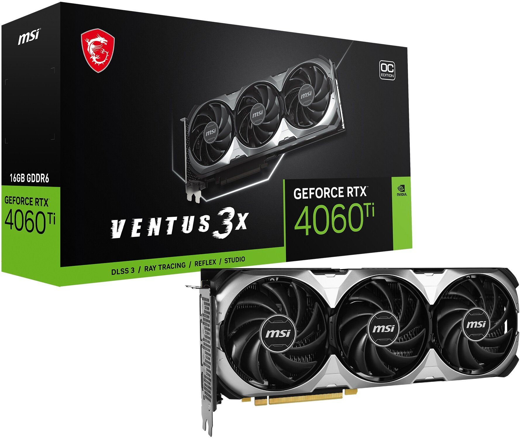 MSI GeForce RTX 4060 Ti Ventus 3X OC 16GB DLSS 3 Karta graficzna