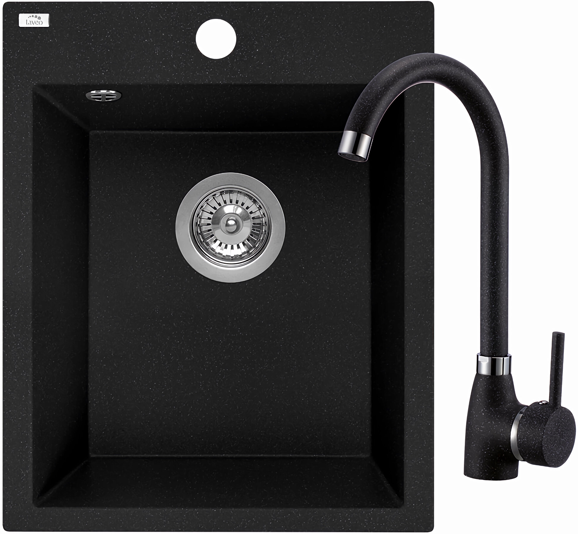 LAVEO Chichi SBHA 710T Czarny 48x39 + bateria Zlewozmywak