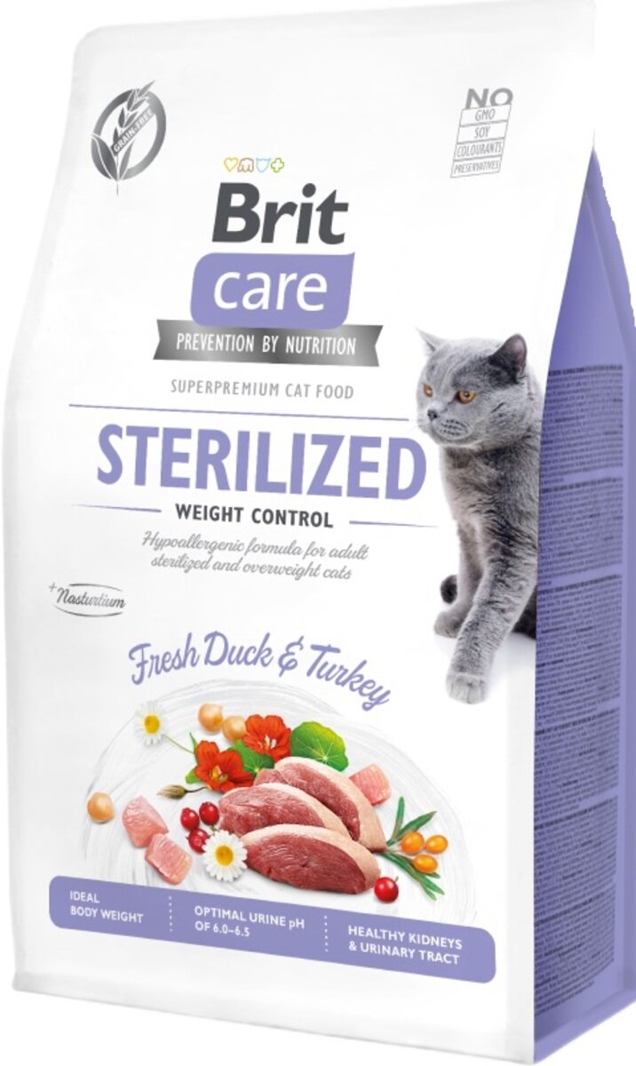 Karma dla kota Brit Care Cat Sterilized Weight Control Indyk z kaczką 2 kg