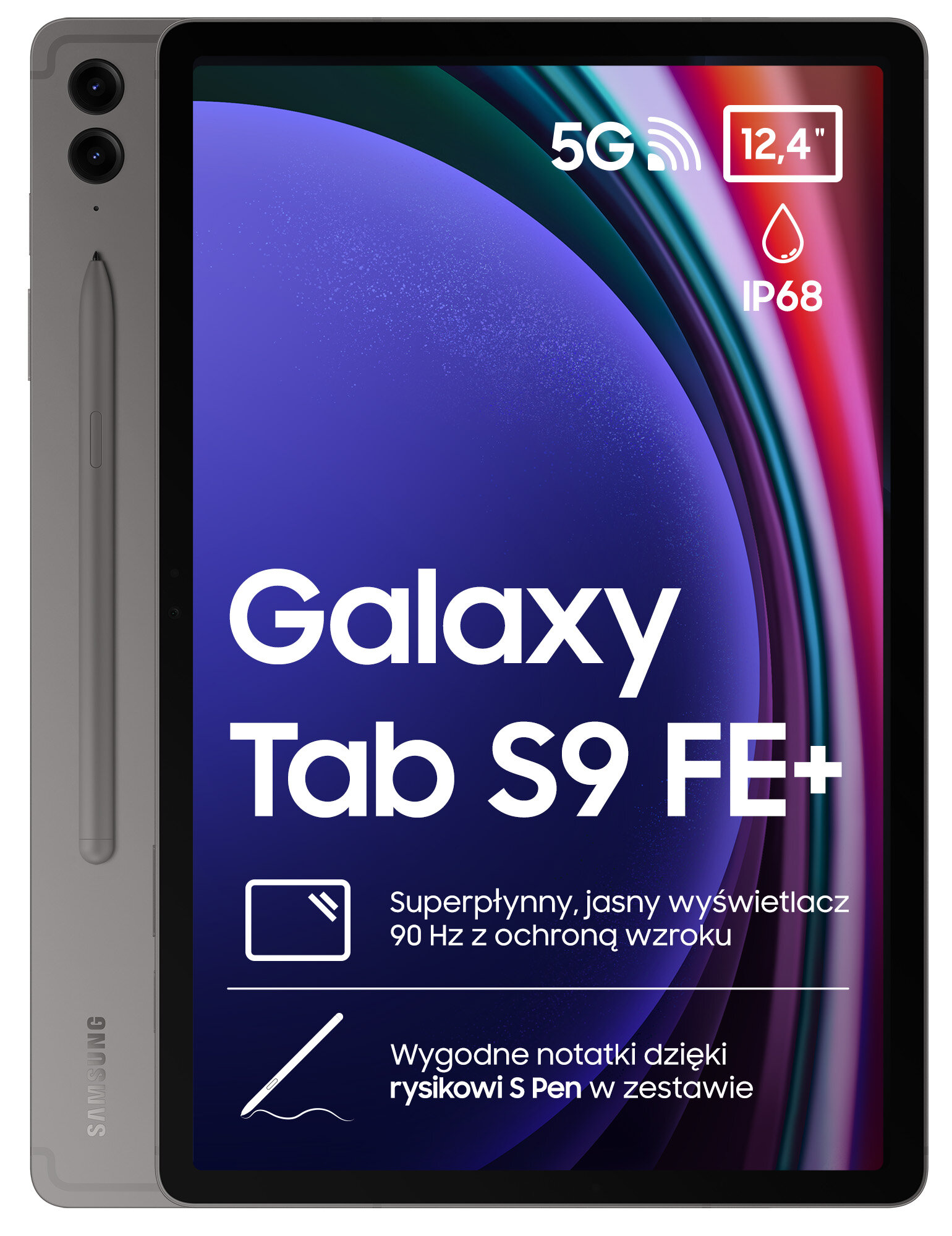 SAMSUNG Galaxy Tab S9 FE+ 12.4'' 12/256 GB 5G Wi-Fi Szary + Rysik