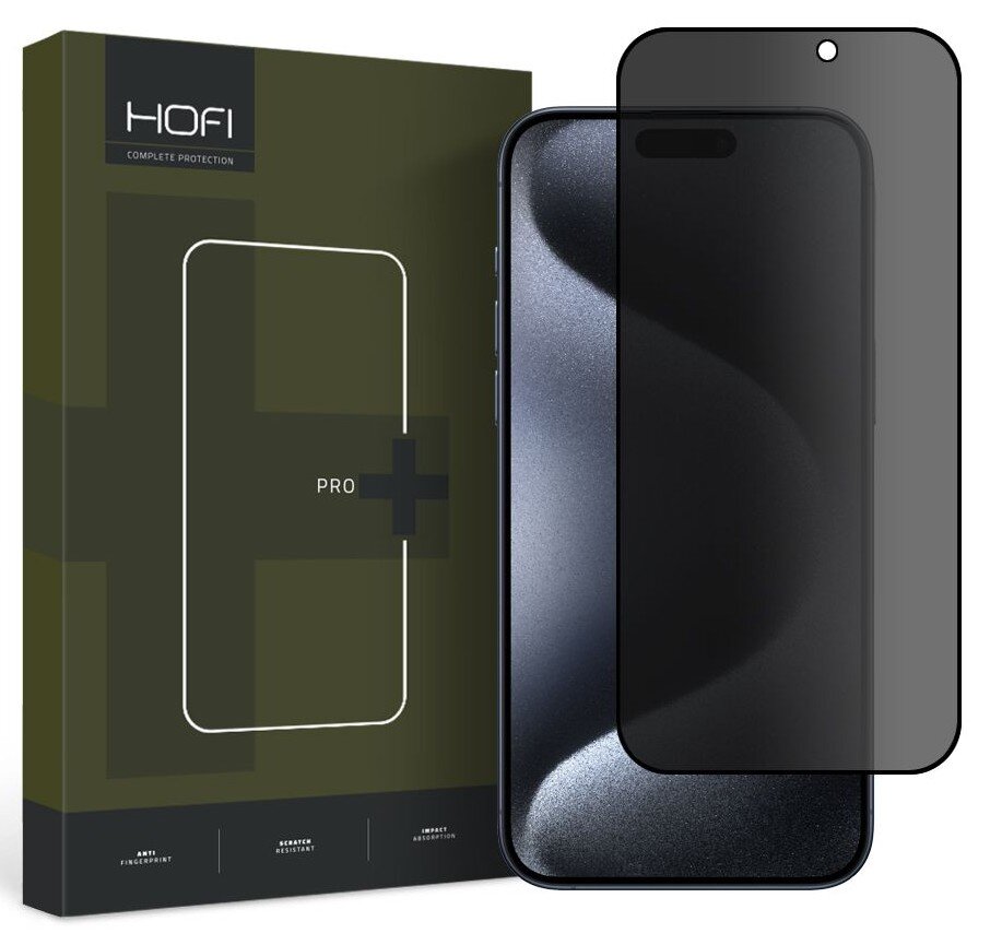 HOFI Anti Spy Glass Pro+ Privacy do Apple iPhone 15 Pro Max Szkło