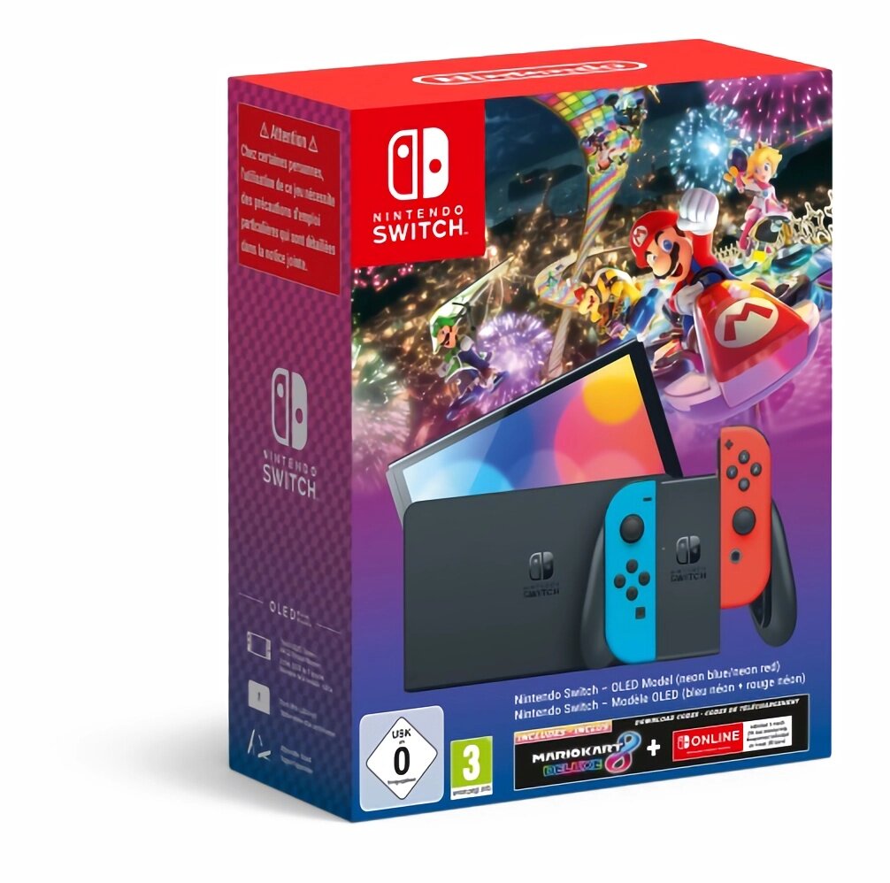 NINTENDO Switch OLED + Gra Mario Kart 8 Deluxe (kod do pobrania) +