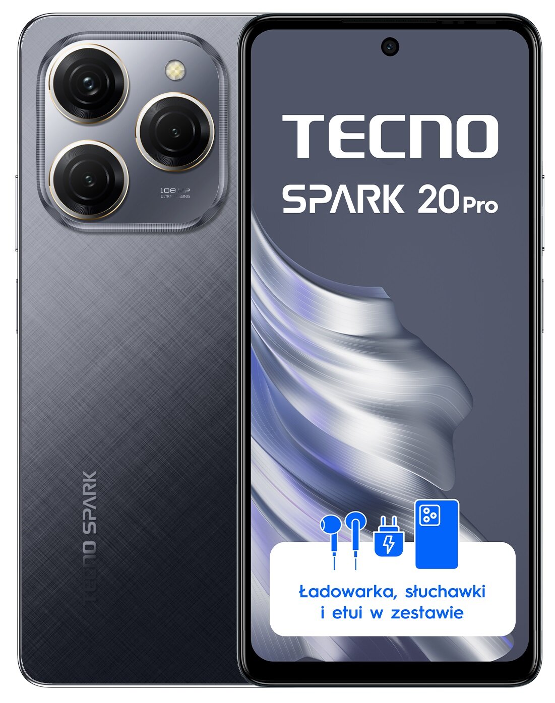 Smartfon TECNO Spark 20 Pro 8/256GB 6.78" 120Hz Czarny