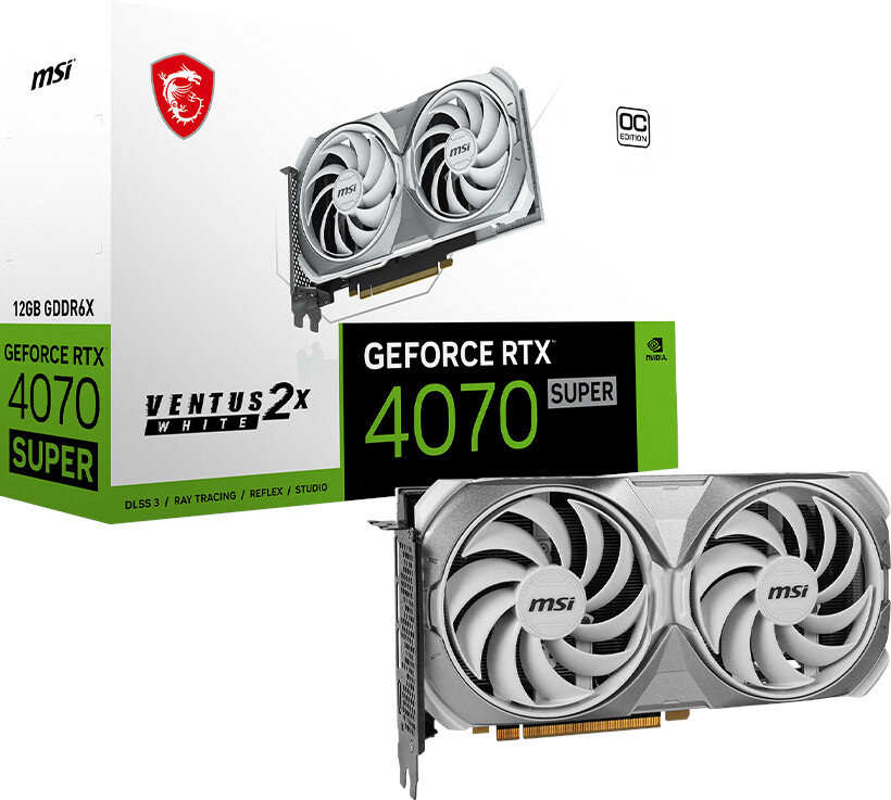 MSI GeForce RTX 4070 Super Ventus 2X White OC 12GB DLSS 3 Karta