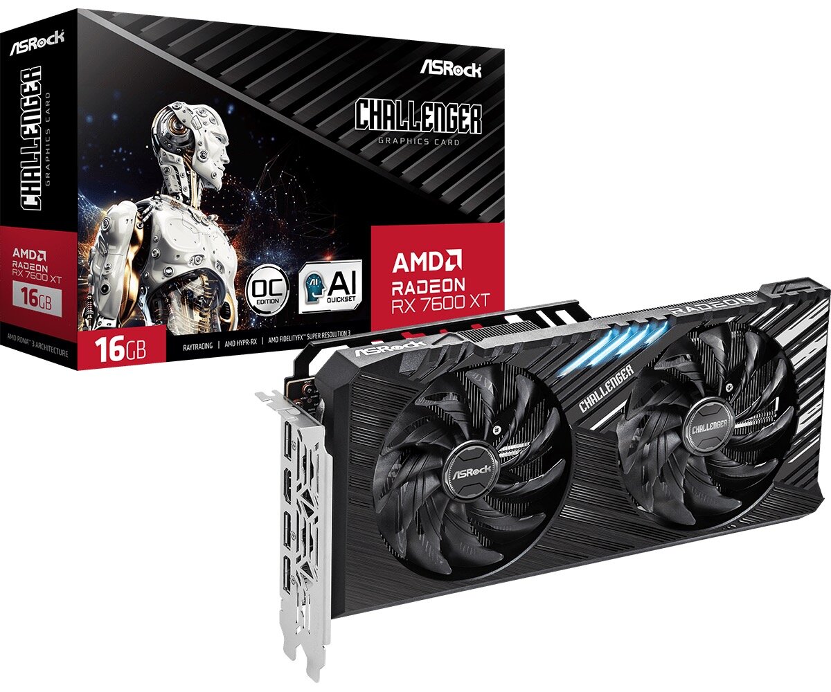 ASROCK Radeon RX 7600 XT Challenger OC 16GB Karta graficzna