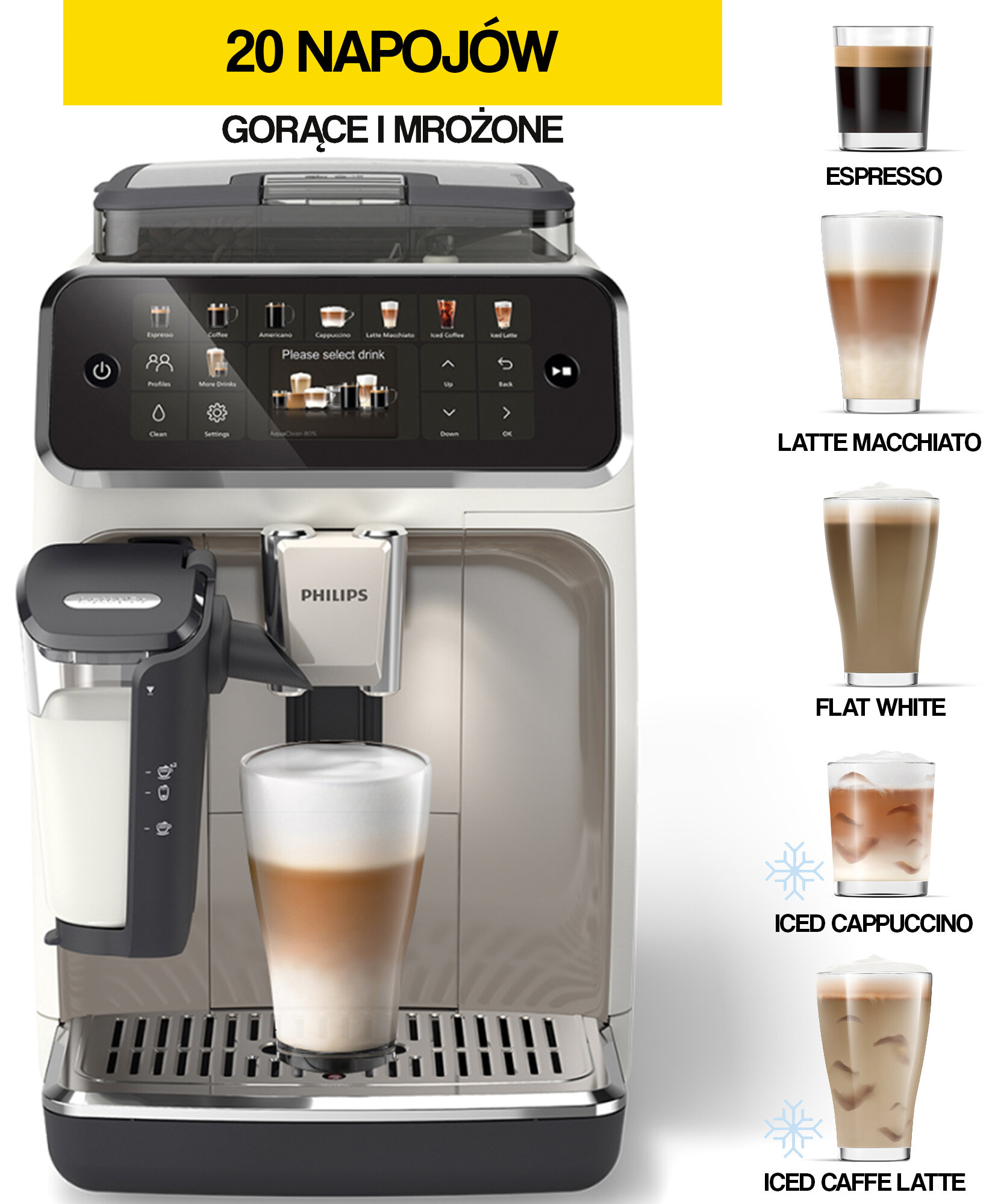 PHILIPS LatteGo 5500 EP5543/90 (Silent Brew) Kawa mrożona Ekspres