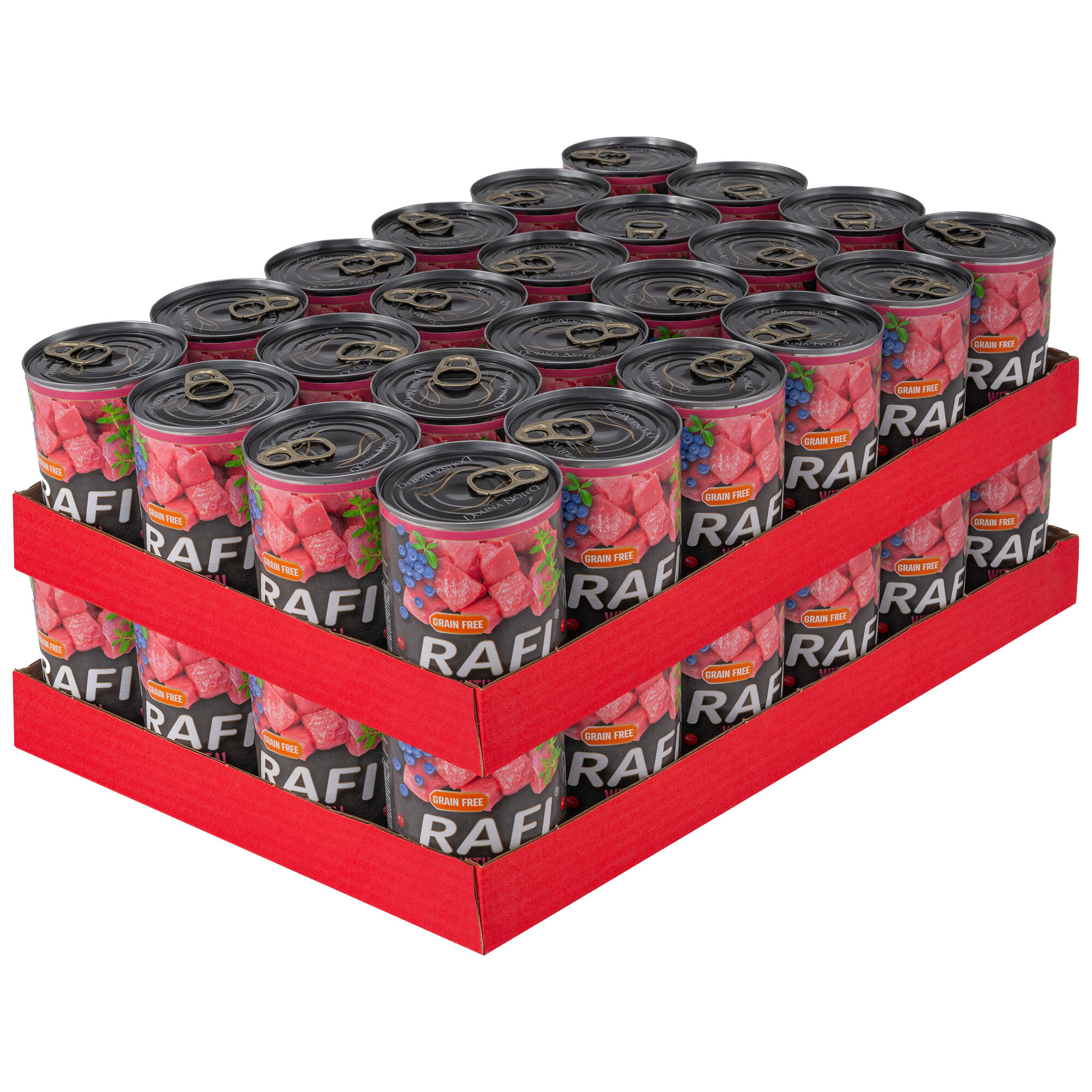 RAFI Junior z cielęciną, żurawiną i borówką 48 x 400 g Karma dla psa ...
