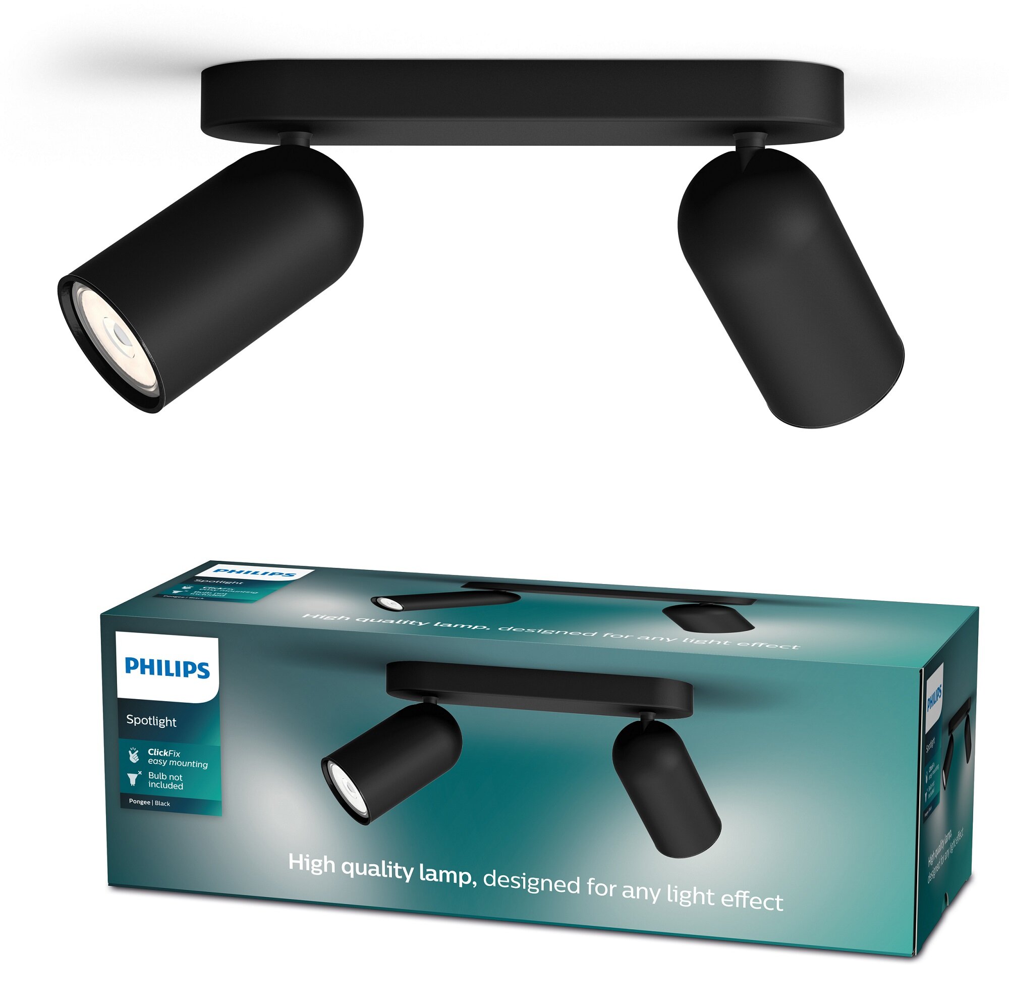 PHILIPS Pongee 915005531001 Czarny Lampa Sufitowa Punktowa Niskie philips-pongee-915005531001-czarny-lampa-sufitowa-punktowa-niskie