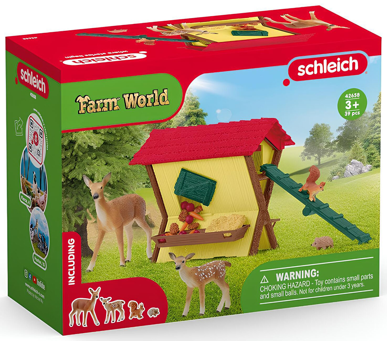 SCHLEICH 42658 Zestaw figurek Karmienie leśnych zwierząt - niskie