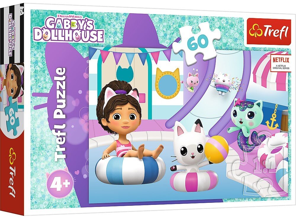 TREFL Koci Domek Gabi Gabi na basenie 17393 (60 elementów) Puzzle ...