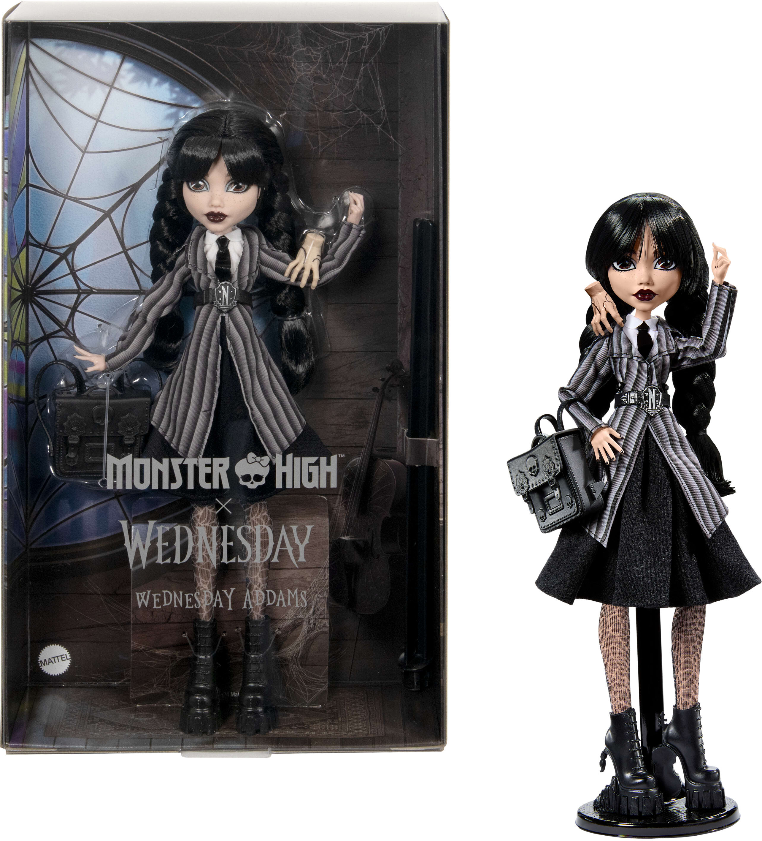 MONSTER HIGH X Wednesday Szkolny Mundurek HXJ04 Lalka - niskie