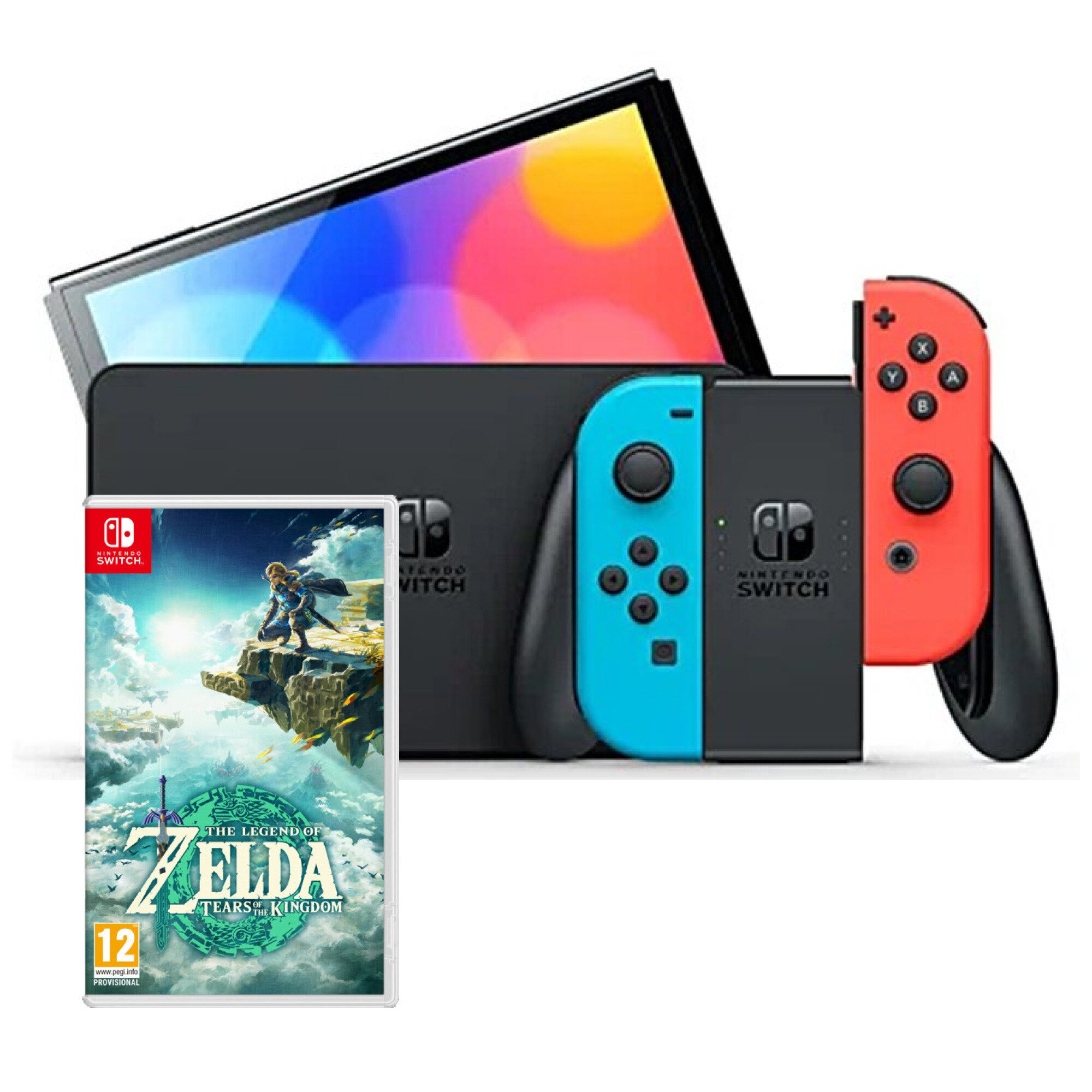 NINTENDO Switch Oled Czerwono-niebieska + The Legend of Zelda