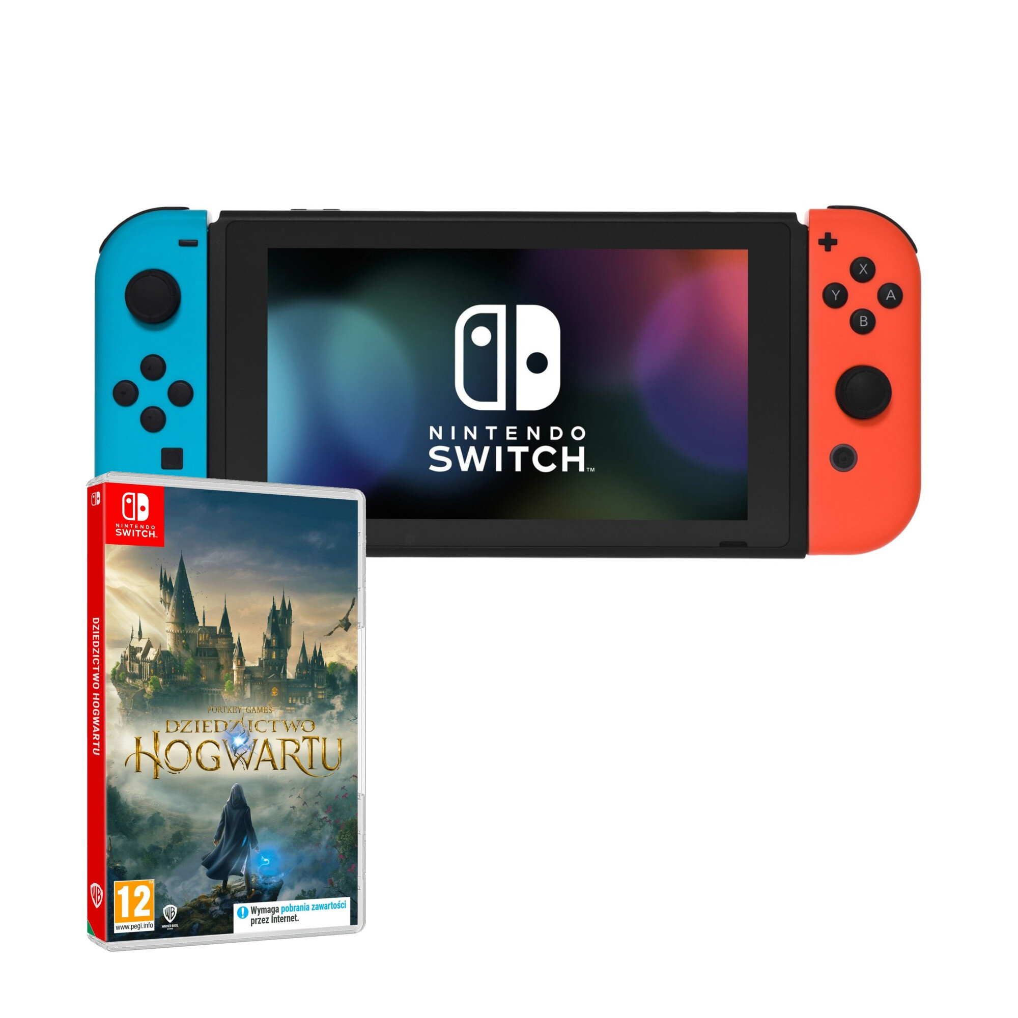 NINTENDO Switch HAC-001(-01) + Kontroler Switch Czerwono-niebieski