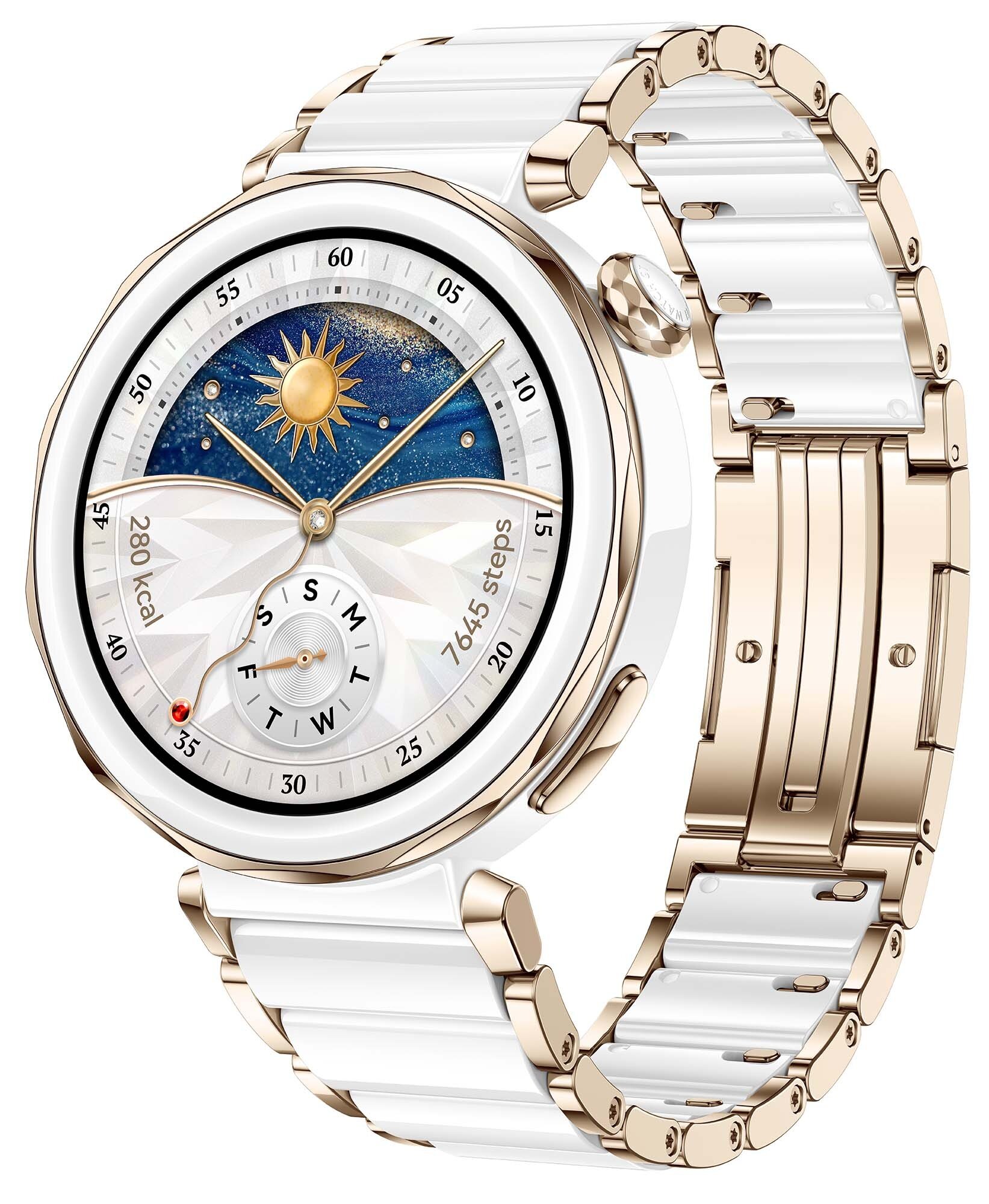 HUAWEI Watch GT 5 Pro Elegant 42mm Biało-złoty Smartwatch - niskie