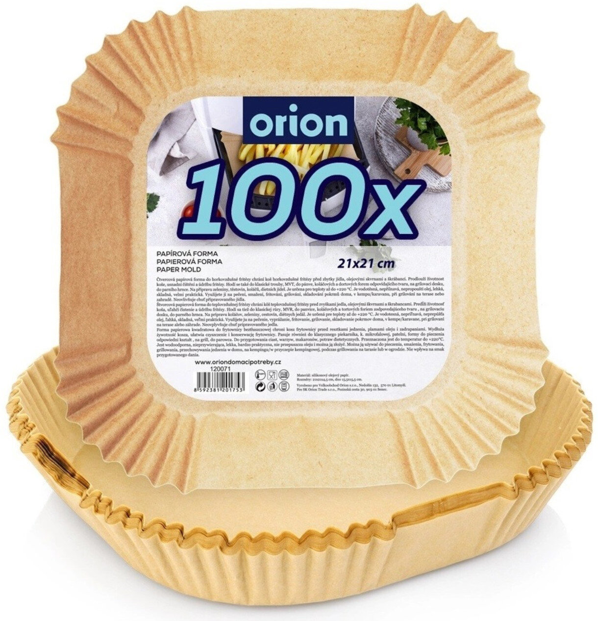 AIRE Trucha-BORON 86H フレディケーキ3 ORION do Air Fryer 21 cm (100 sztuk) Brązowy Foremki papierowe