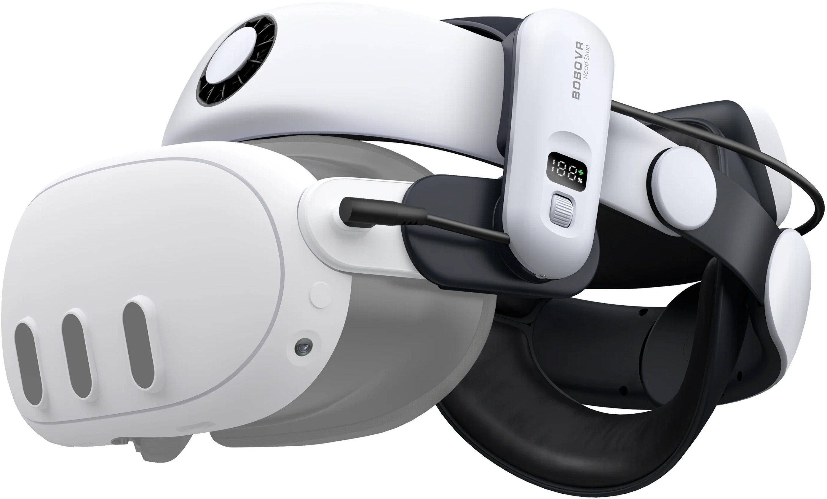  Quest 3 (512GB) 接顔部・BOBOVR S3 Pro付 BOBOVR S3 Pro Super Strap | Strap z baterią i wentylatorem do Meta